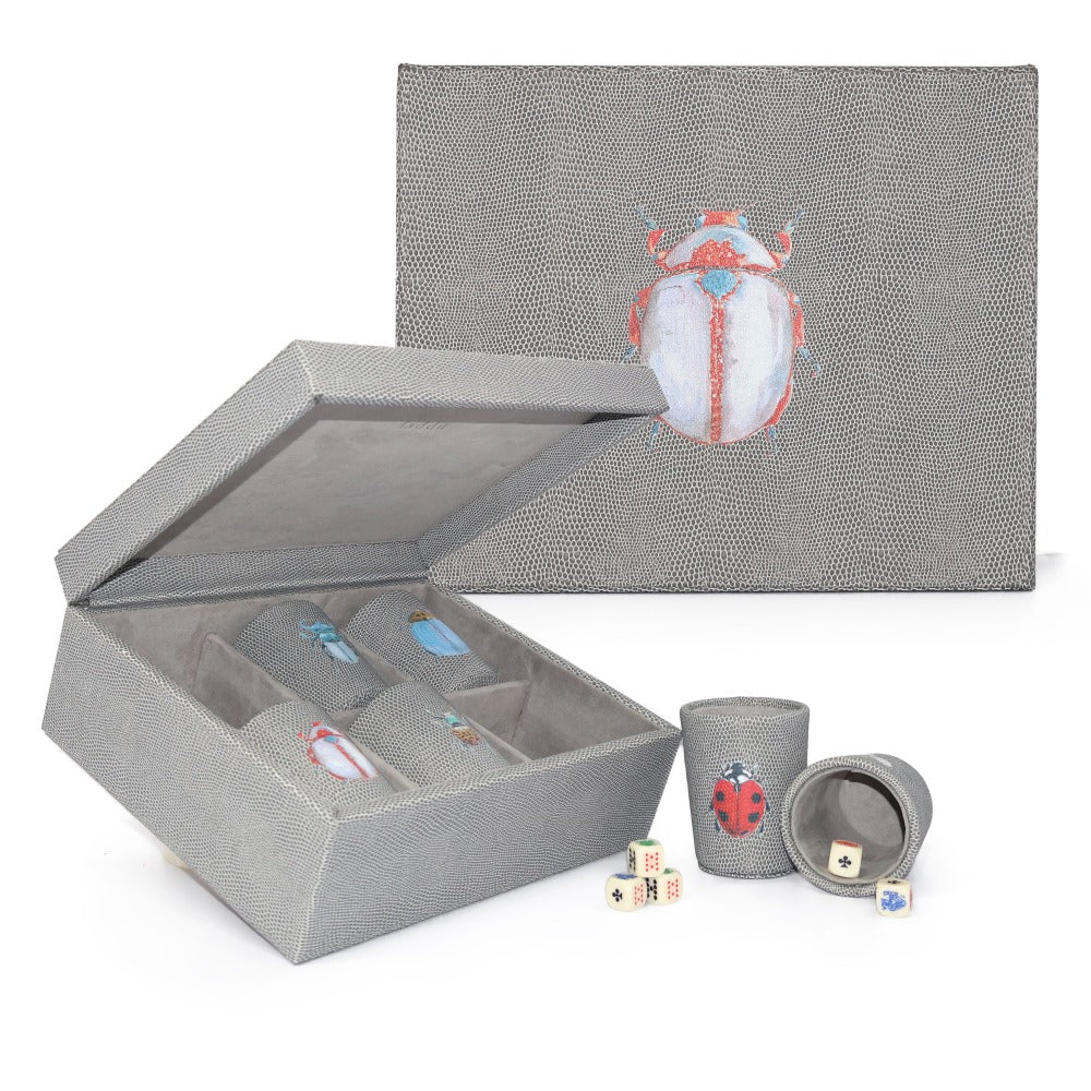 SET CUBILETES REPTIL GRIS