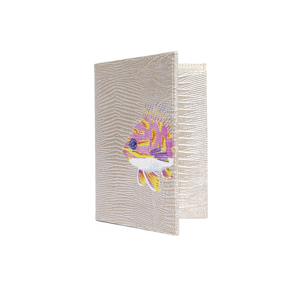PORTA PASAPORTE Y VISA TEJUS PLATA BEIGE
