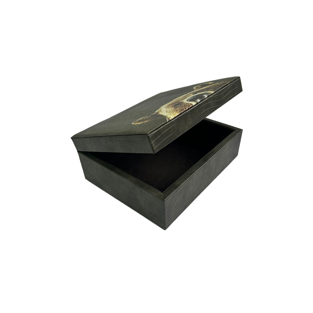 CAJA DECORATIVA MEDIANA GRIS ARMADILLO