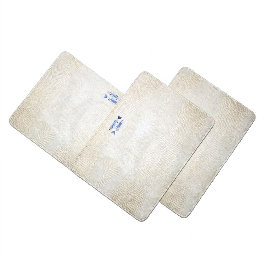 INDIVIDUAL RECATANGULAR TEJUS PLATA BEIGE CON IMPRESION