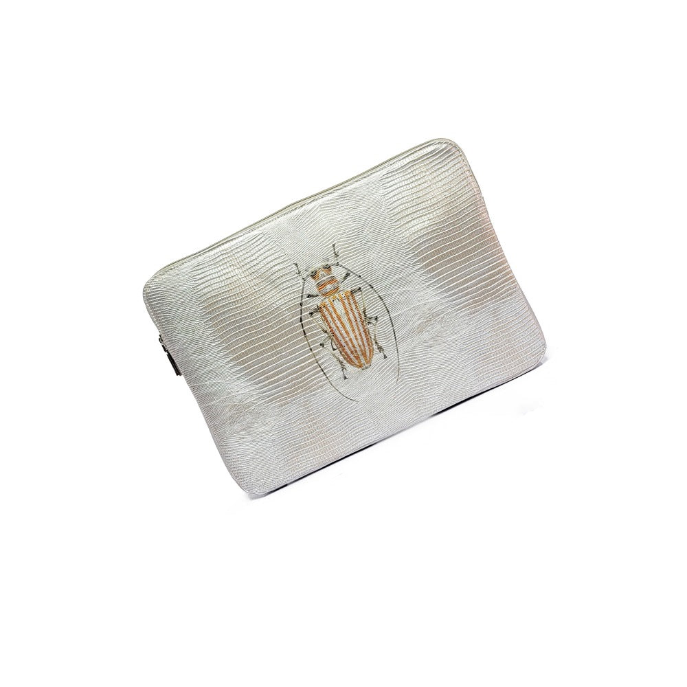 PORTA LAPTOP 13 TEJUS PLATA BEIGE