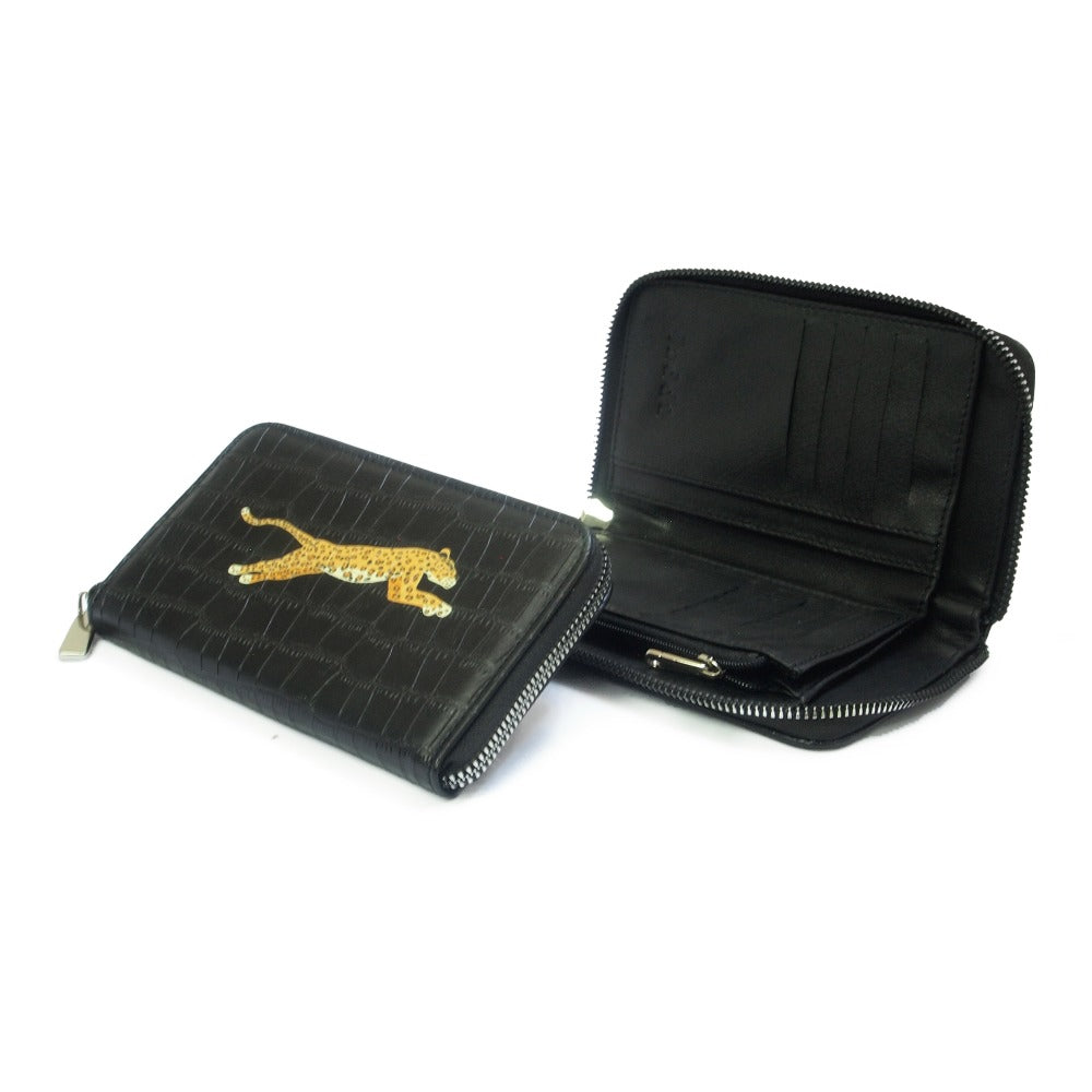 CARTERA MINI LICHA CROCO NEGRO