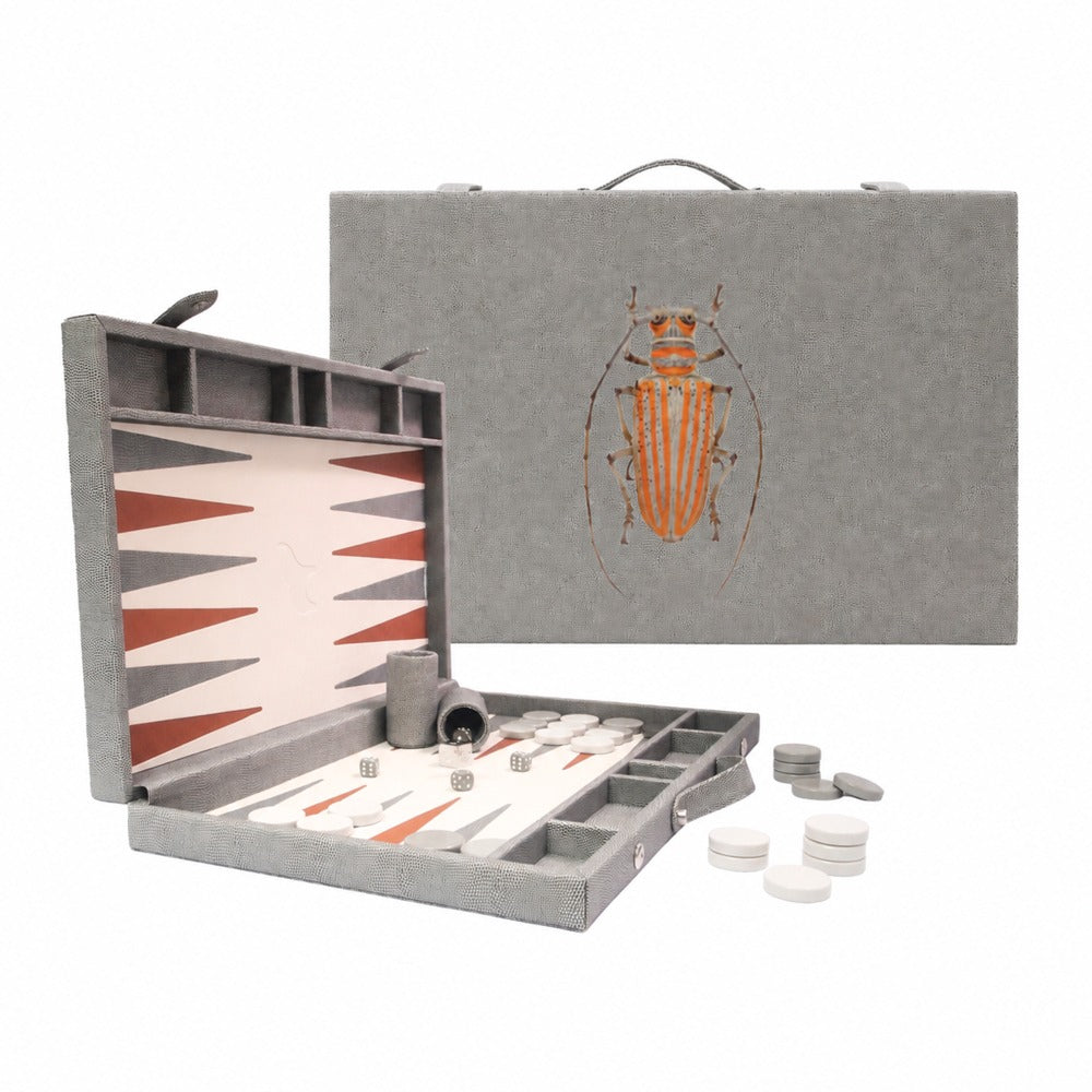 BACKGAMMON GRANDE REPTIL GRIS