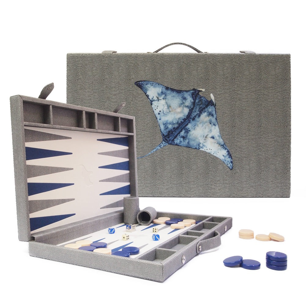 BACKGAMMON GRANDE REPTIL GRIS