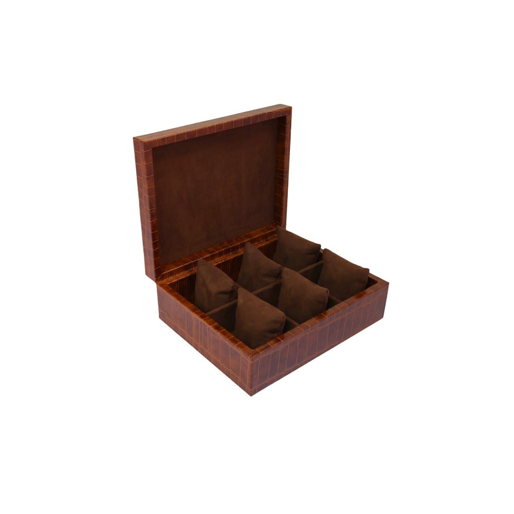 RELOJERA PIEL 6 ESPACIOS