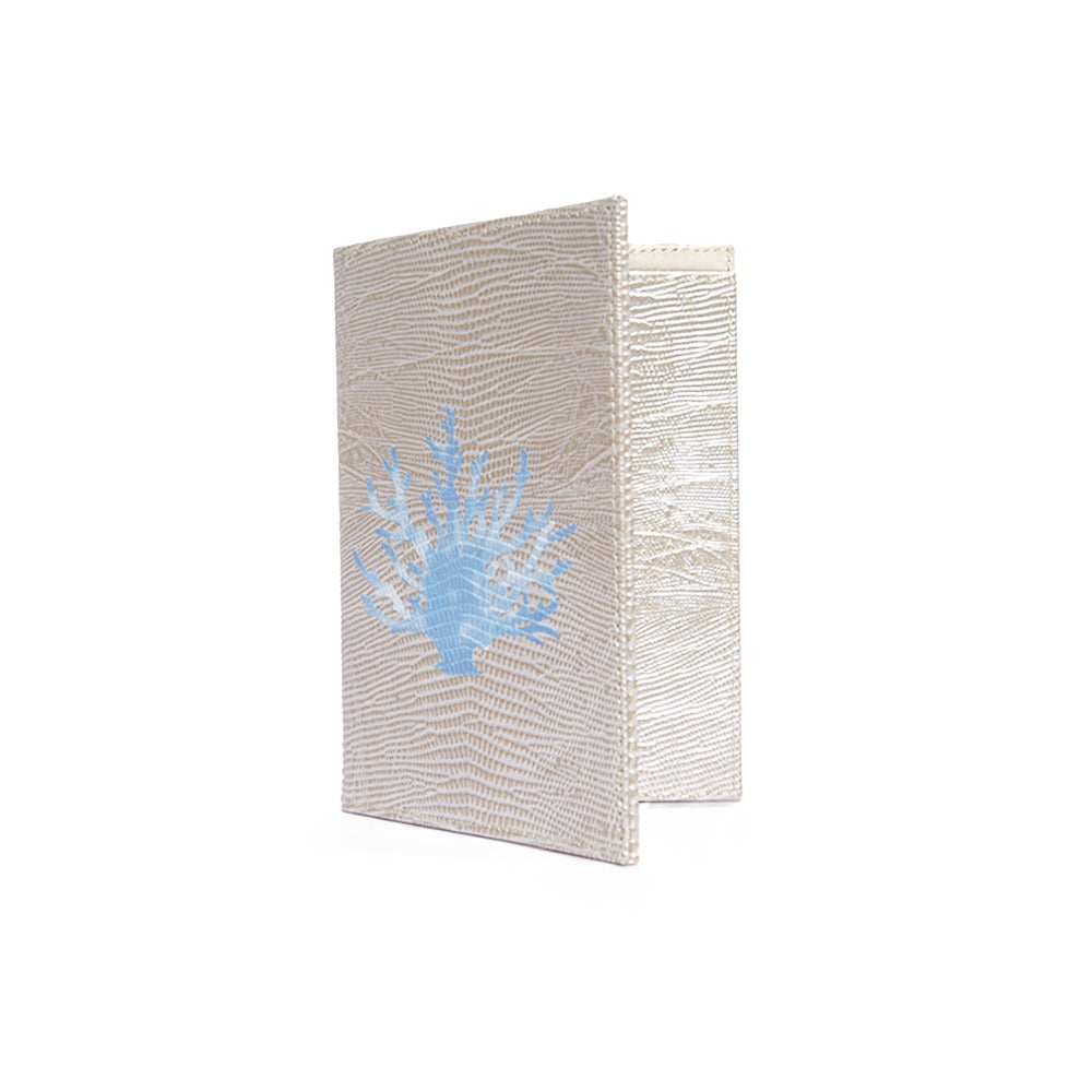 PORTA PASAPORTE Y VISA TEJUS PLATA BEIGE