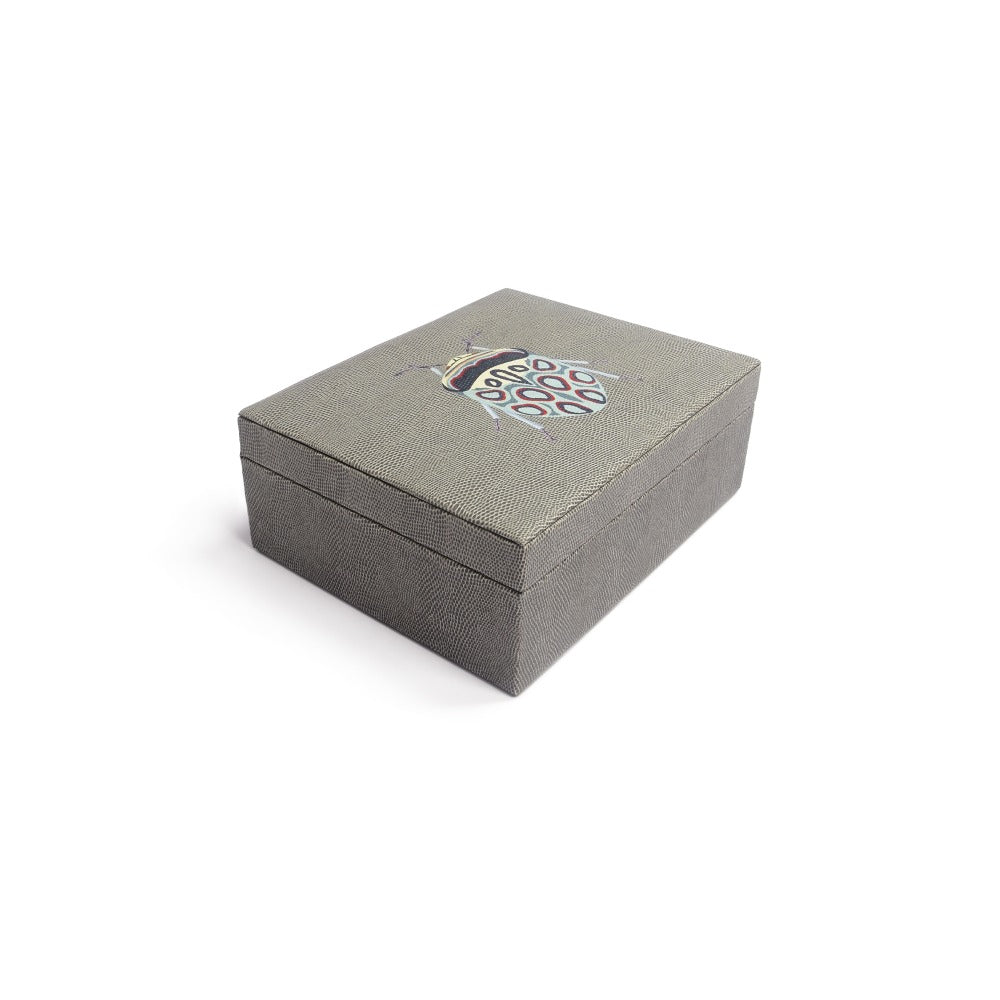 CAJA DE TE 6 REPTIL GRIS