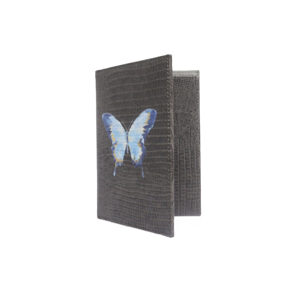 PORTA PASAPORTE Y VISA GRIS ARMADILLO