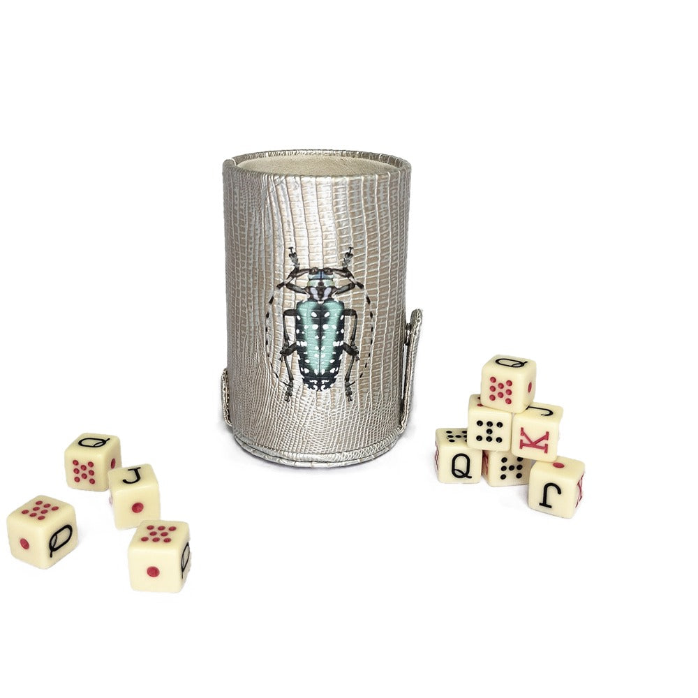 CUBILETE CON TAPA TEJUS PLATA BEIGE