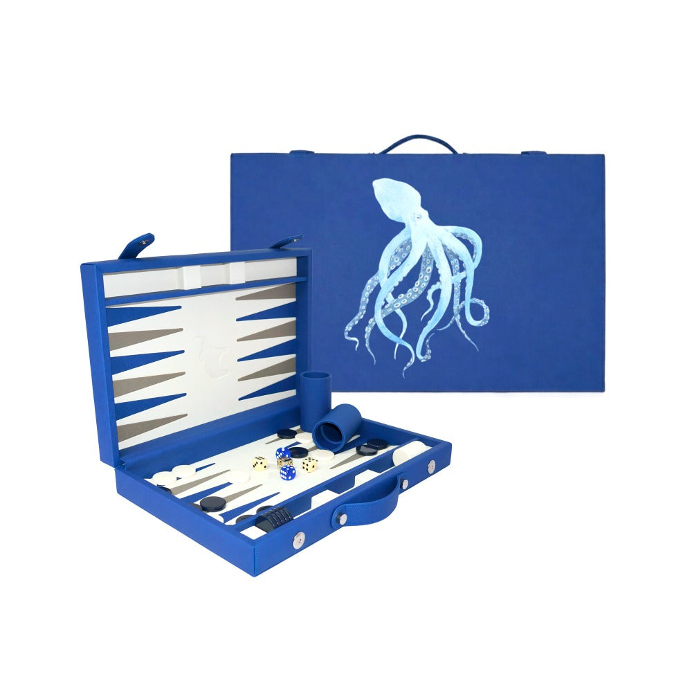 BACKGAMMON MEDIANO FORRO AZUL MEDIO