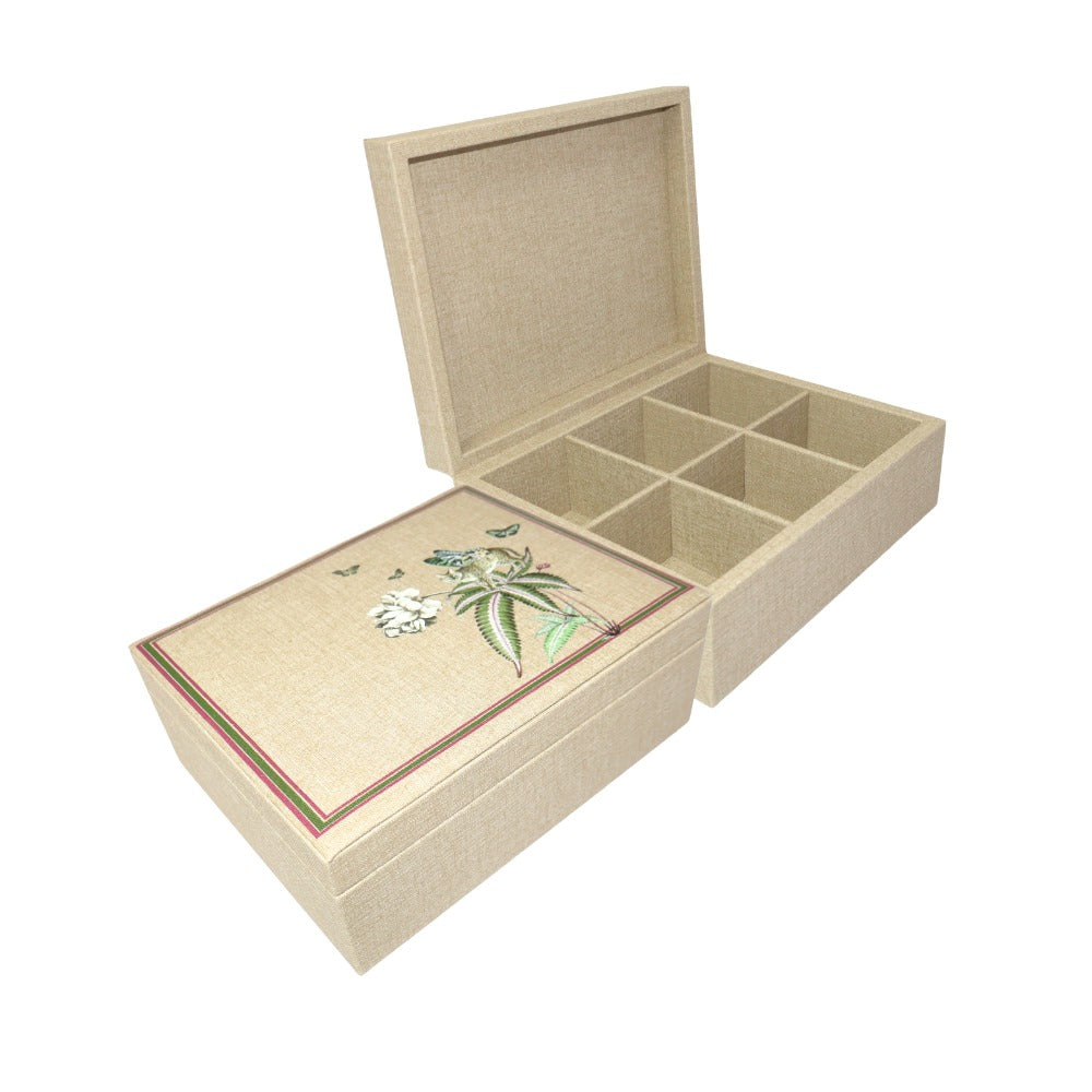 CAJA DE TE 6 FIORE BEIGE MUZALUCI