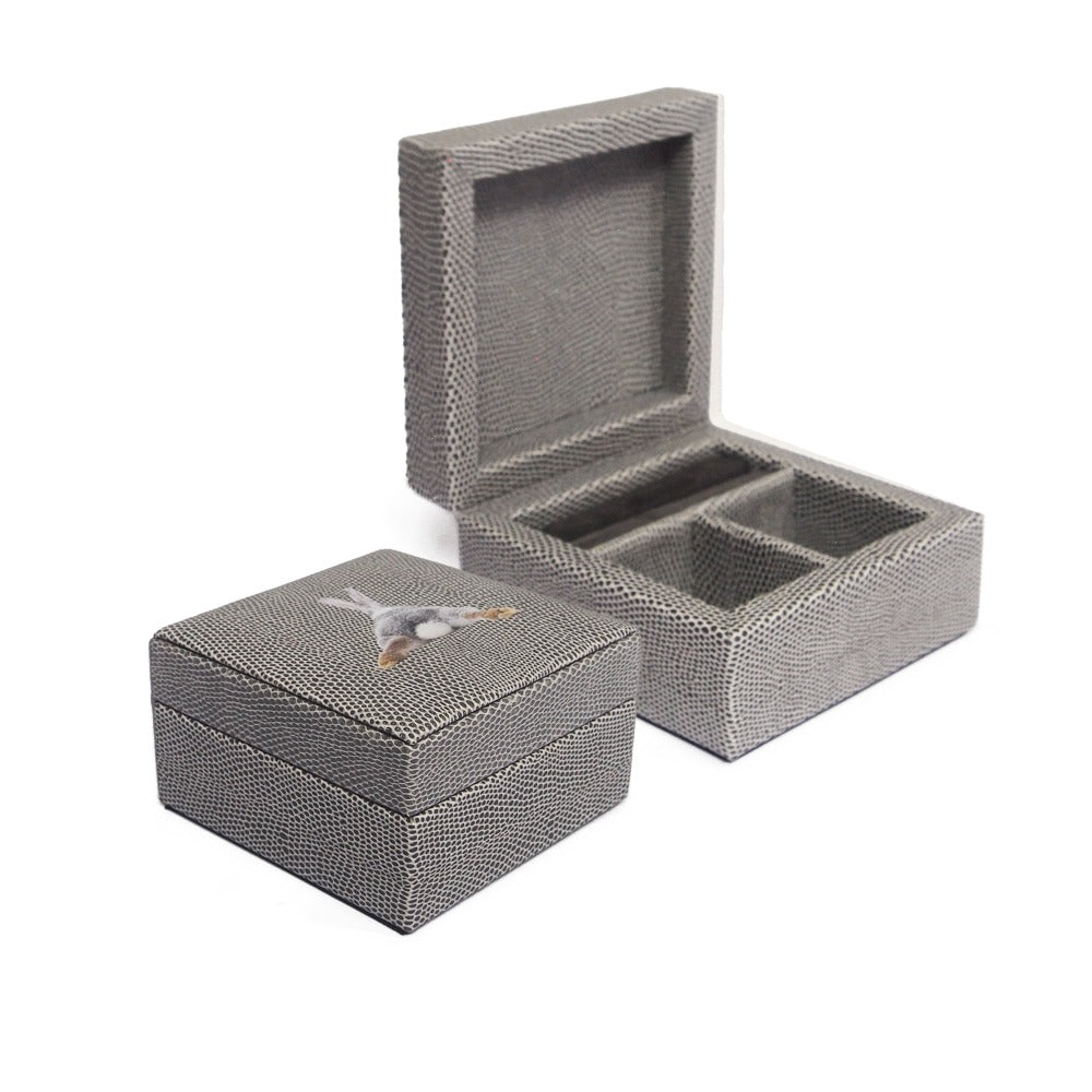 MINI GRAY REPTILE JEWELRY BOX