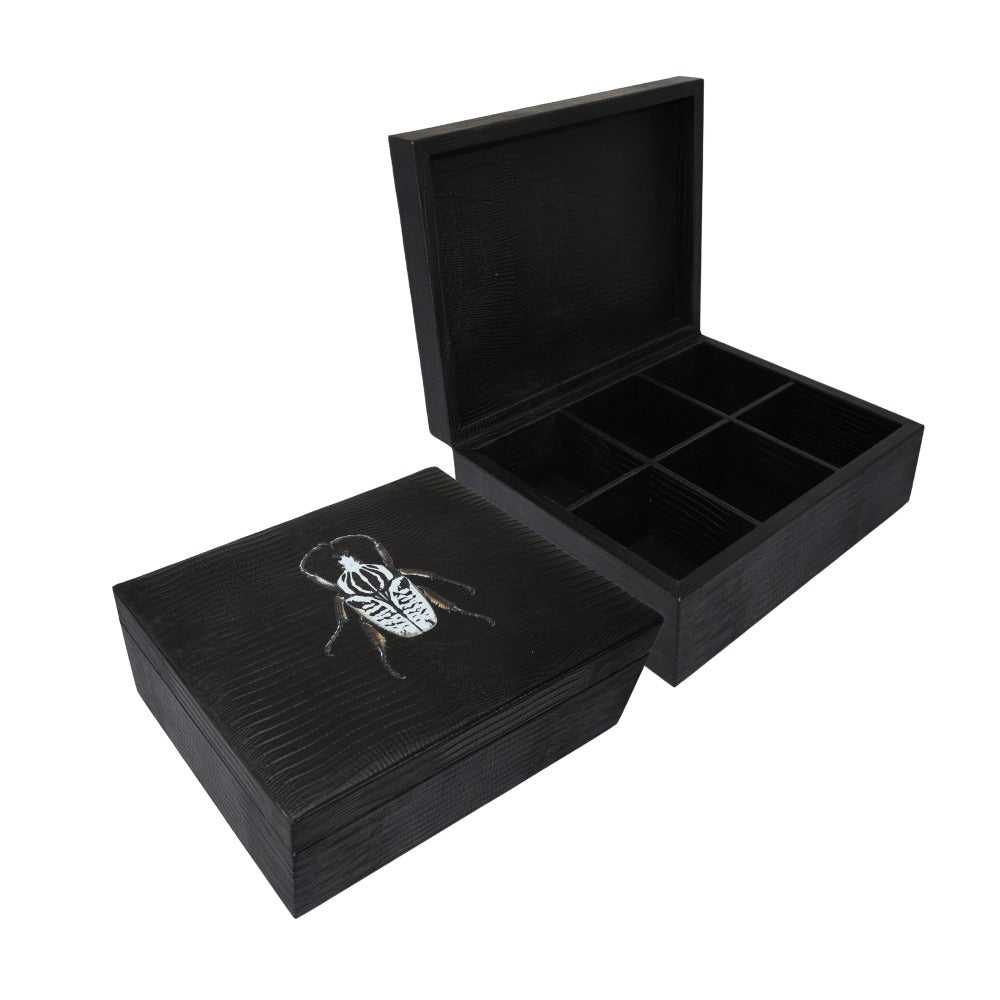 CAJA DE TE 6 NEGRO ARMADILLO
