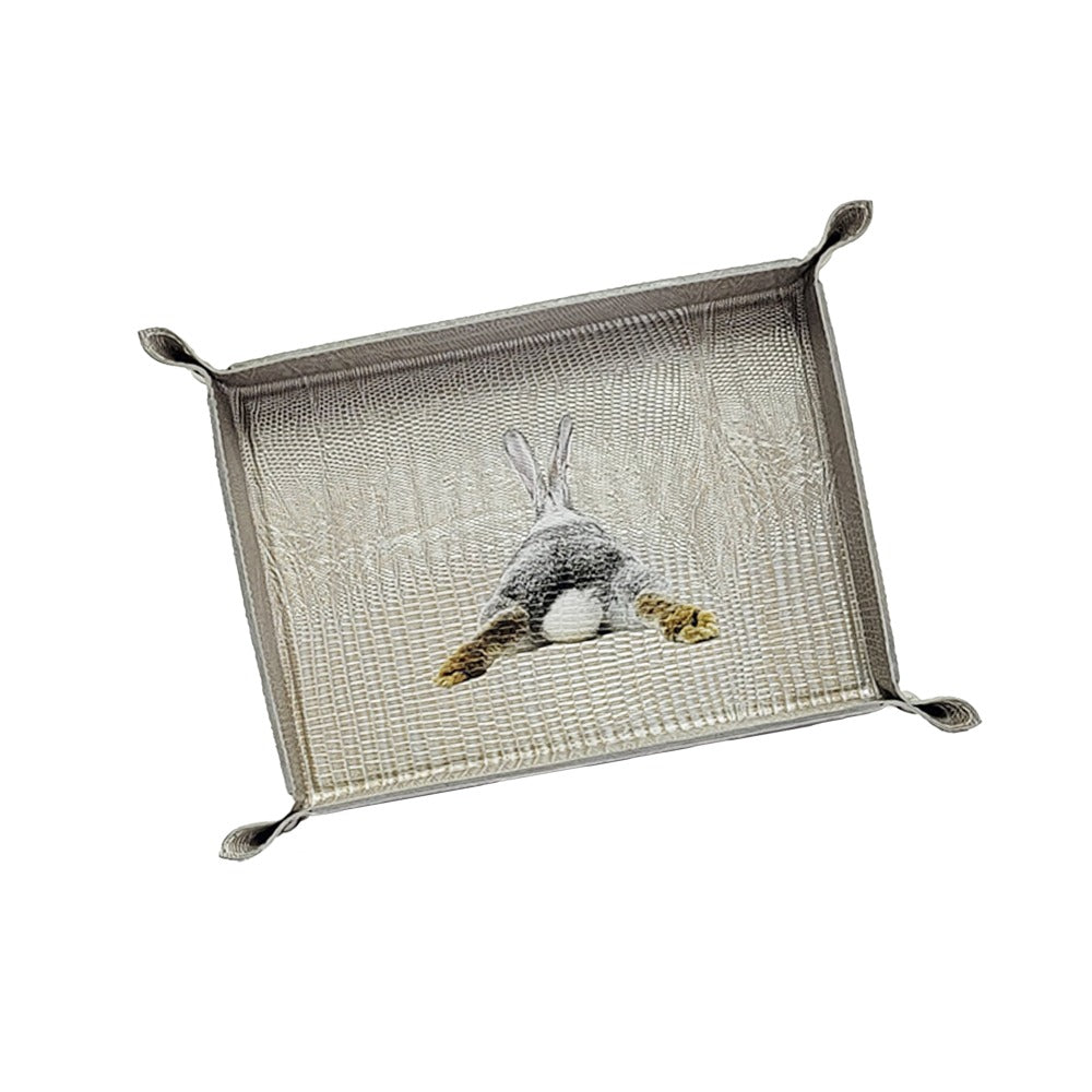 VACIA BOLSILLOS GRANDE TEJUS PLATA BEIGE