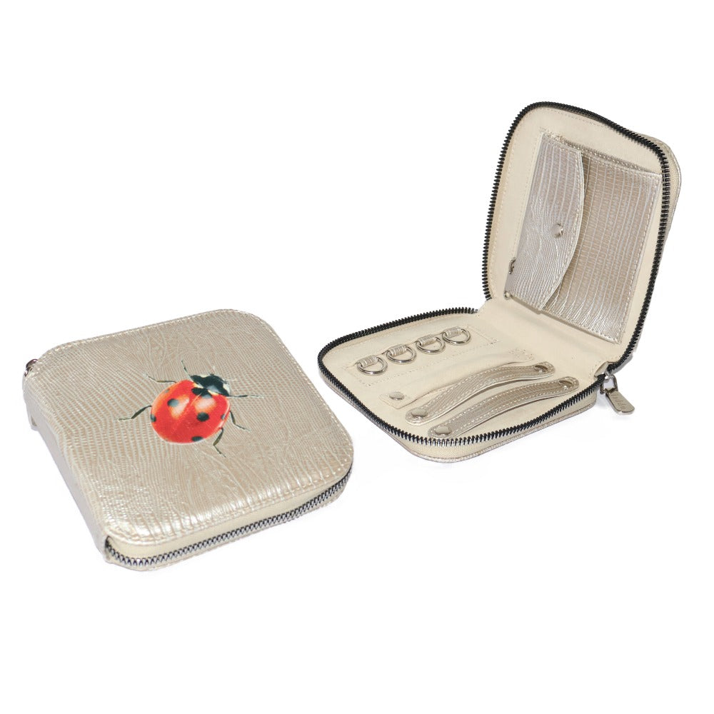 JOYERO DE VIAJE TEJUS PLATA BEIGE