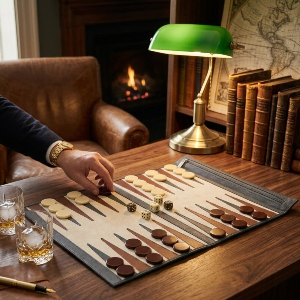 BACKGAMMON DE VIAJE FORRO COOL GREY