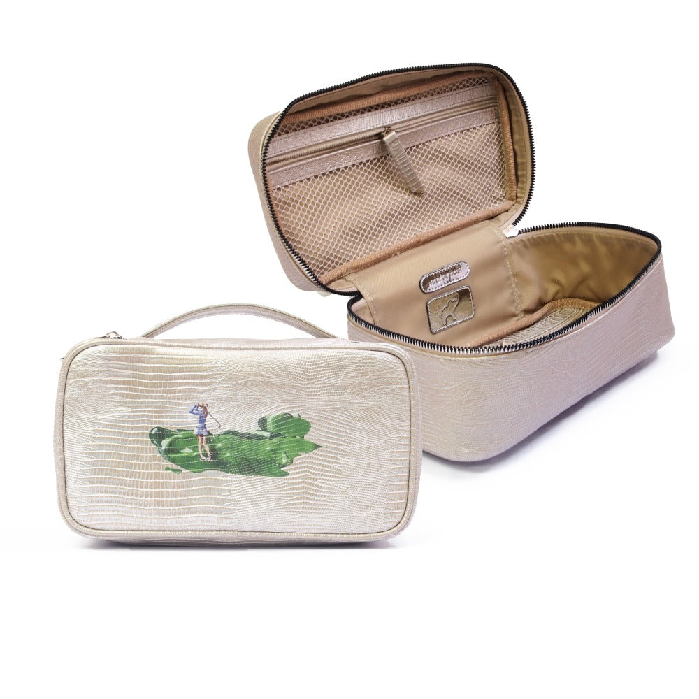 GOLF POUCH TEJUS PLATA BEIGE TAY XACUR