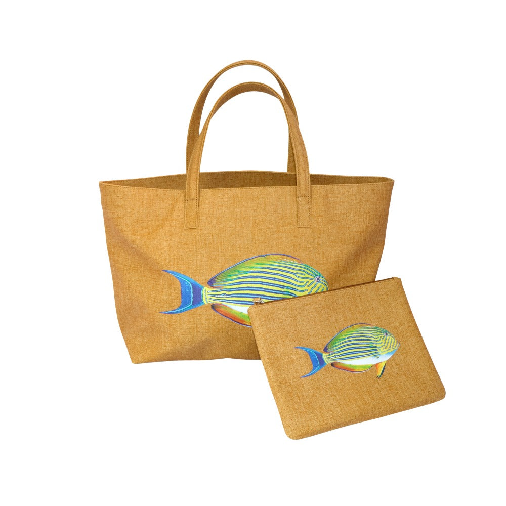 BOLSA MATEA PLAYA FIORE MOSTAZA