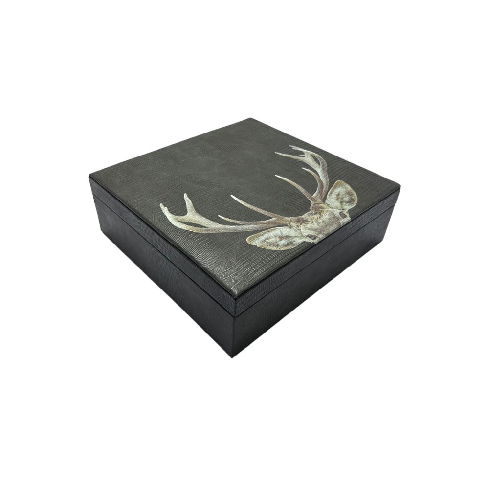 CAJA DECORATIVA GRANDE GRIS ARMADILLO