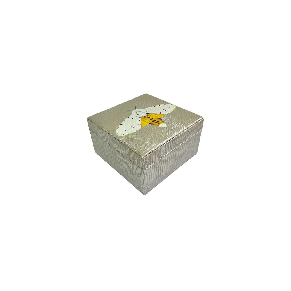 CAJA DECORATIVA CHICA TEJUS PLATA BEIGE