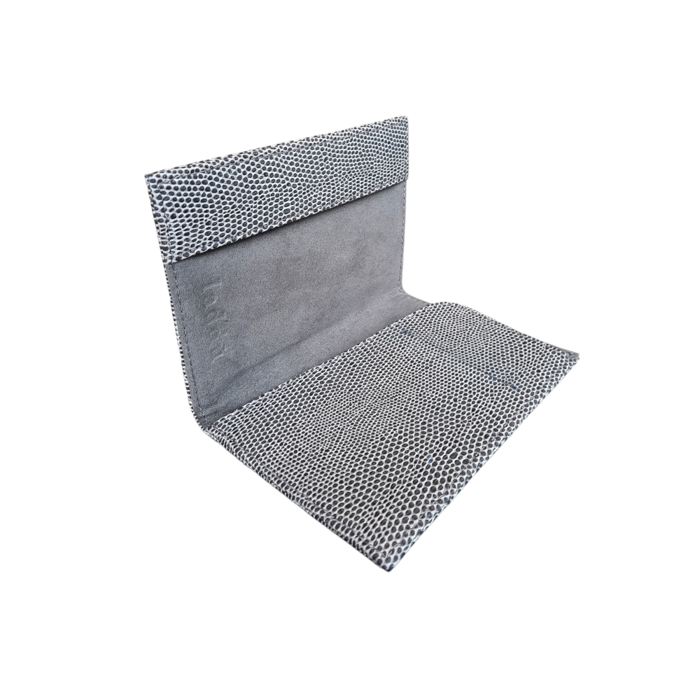 PORTA PASAPORTE Y VISA REPTIL GRIS