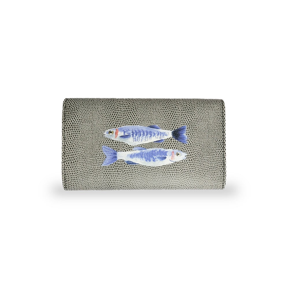 CARTERA LICHA REPTIL GRIS