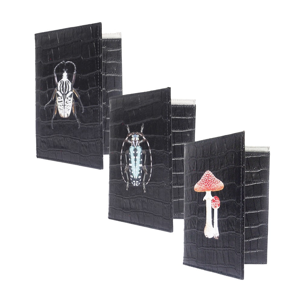 PORTA PASAPORTE Y VISA CROCO NEGRO