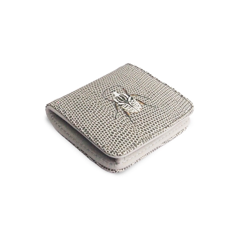 MONEDERO CUADRADO REPTIL GRIS