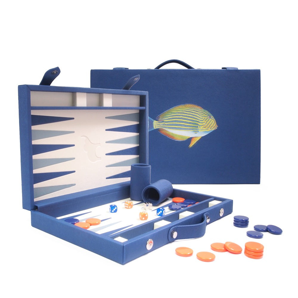 BACKGAMMON MEDIANO FORRO AZUL MEDIO
