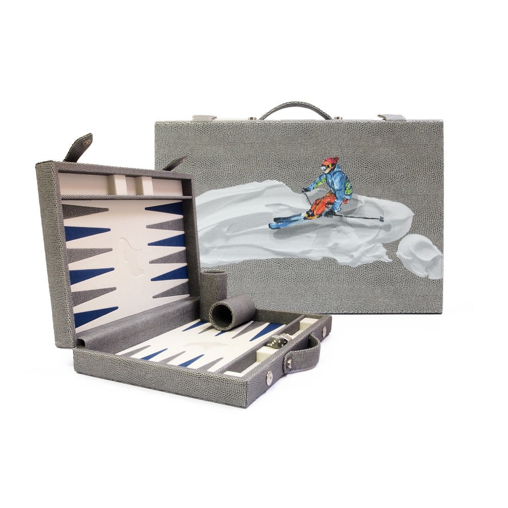 BACKGAMMON MEDIANO REPTIL GRIS TAY XACUR