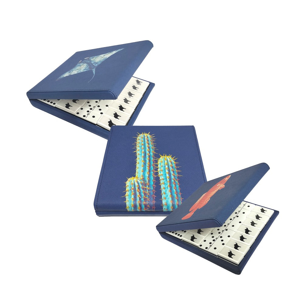 SMALL FLAT DOMINO MEDIUM BLUE LINING