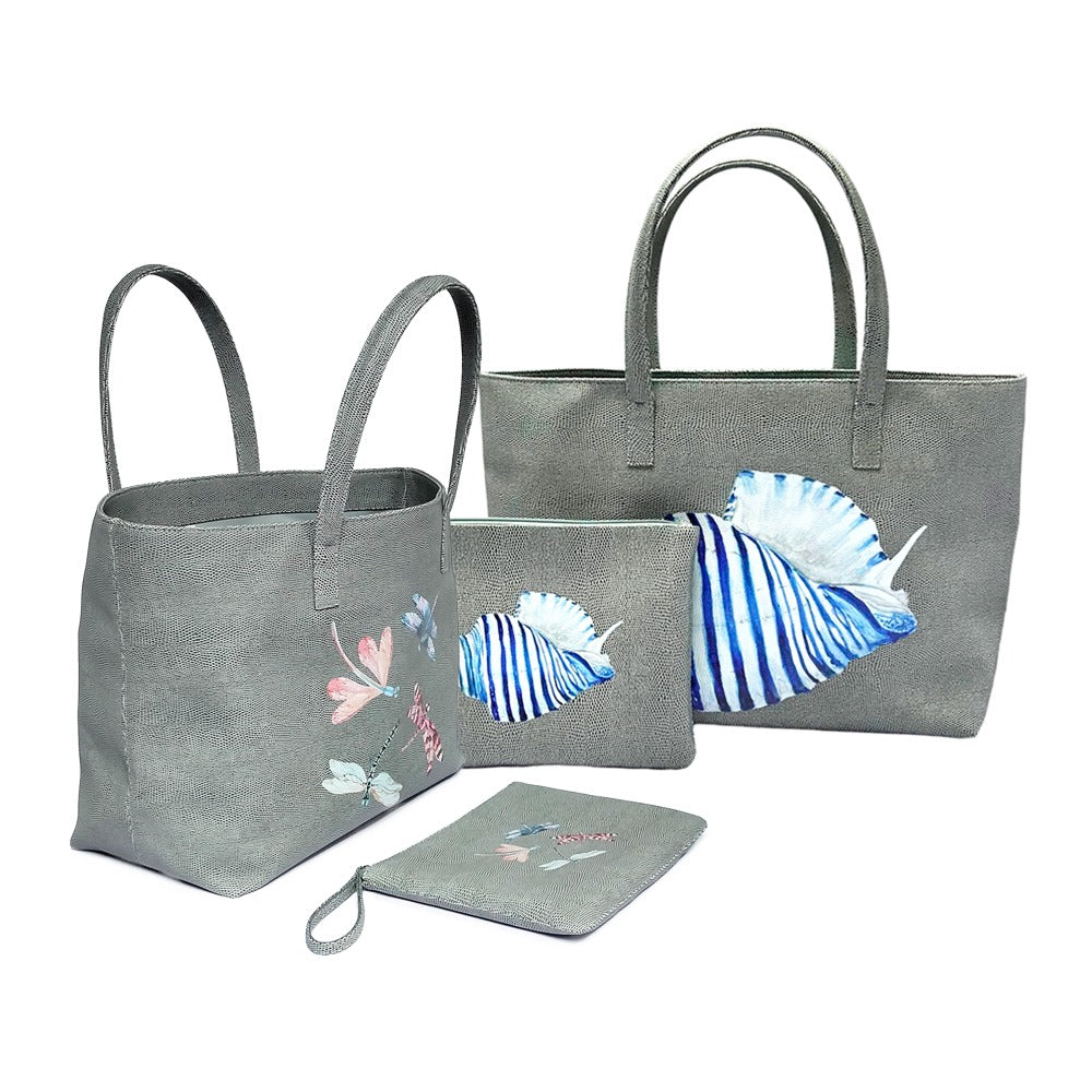 BOLSA MATEA PLAYA REPTIL GRIS
