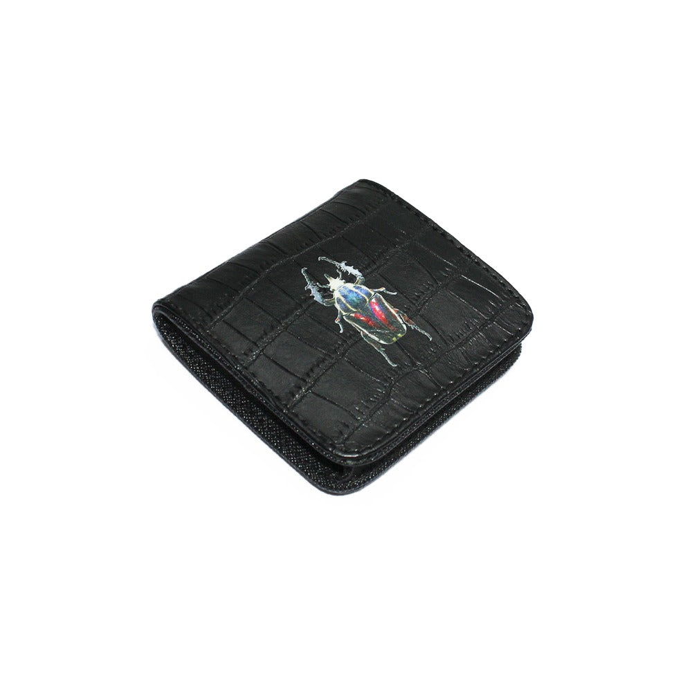 MONEDERO CUADRADO CROCO NEGRO