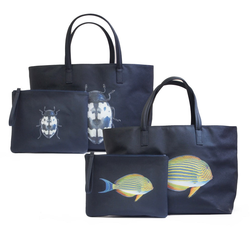 MATEA BEACH TOTE NIGHT BLUE LINING