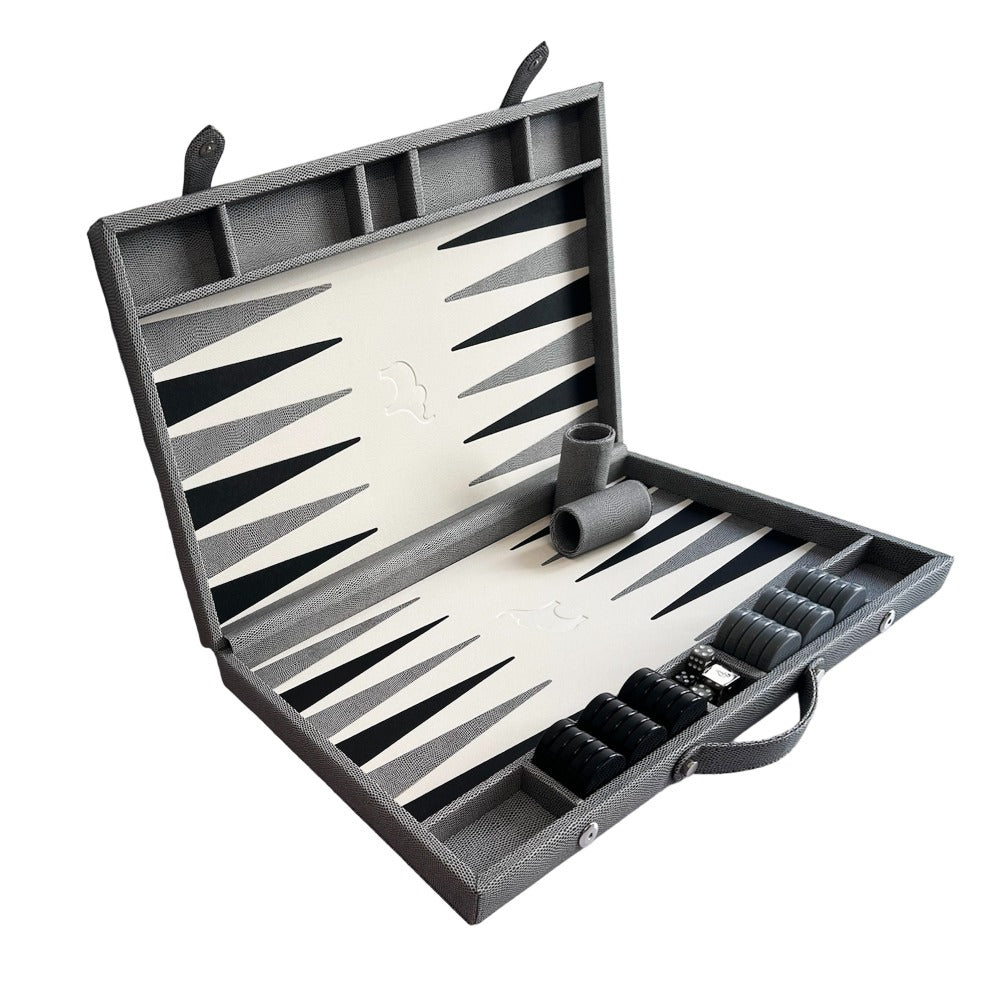 BACKGAMMON GRANDE REPTIL GRIS