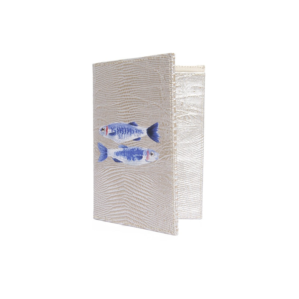 PORTA PASAPORTE Y VISA TEJUS PLATA BEIGE