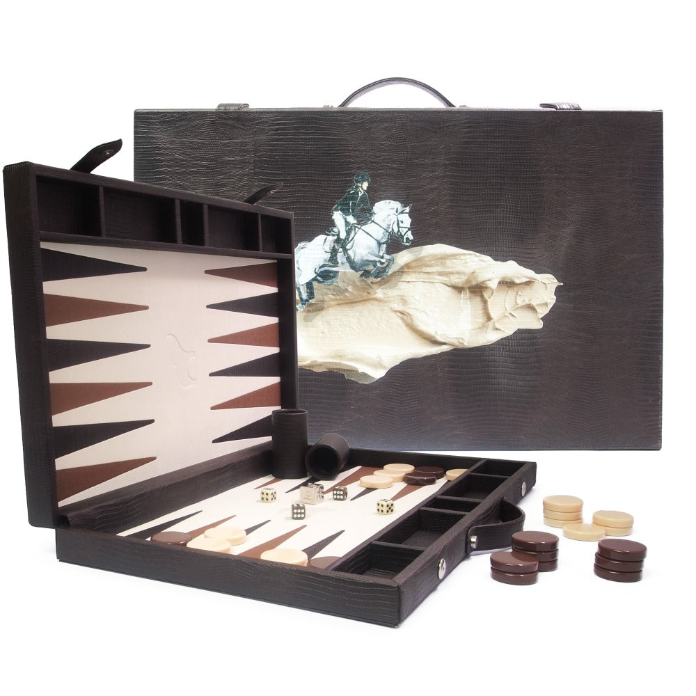 BACKGAMMON GRANDE TABACO ARMADILLO MATE TAY XACUR