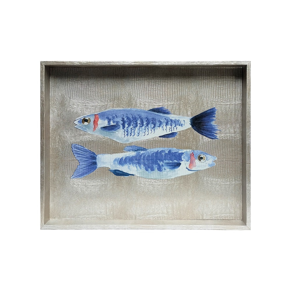 LARGE TEJUS SILVER BEIGE TRAY