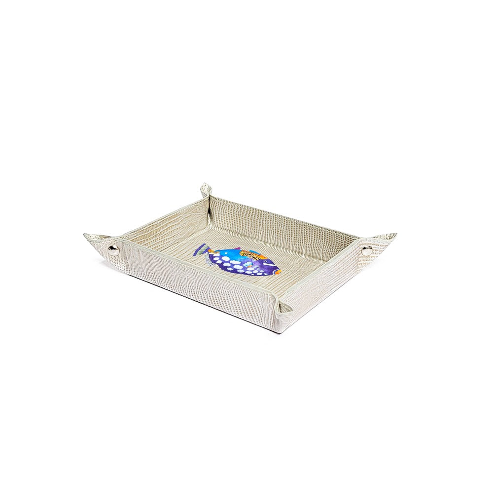VACIA BOLSILLOS CHICO TEJUS PLATA BEIGE