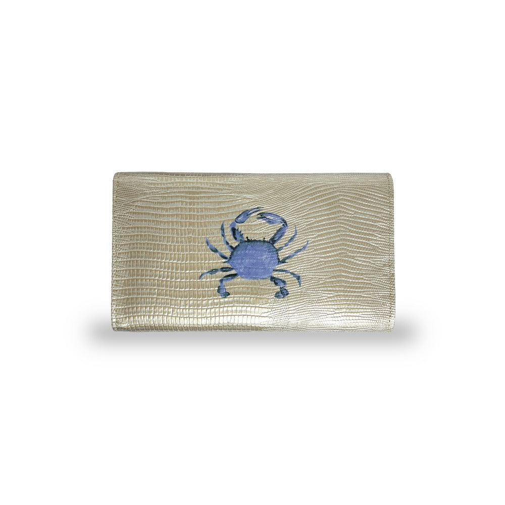 CARTERA LICHA TEJUS PLATA BEIGE
