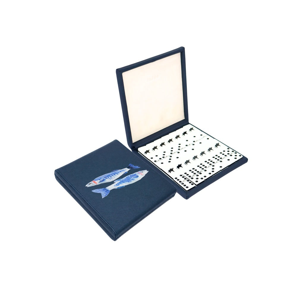SMALL FLAT DOMINO NIGHT BLUE LINING