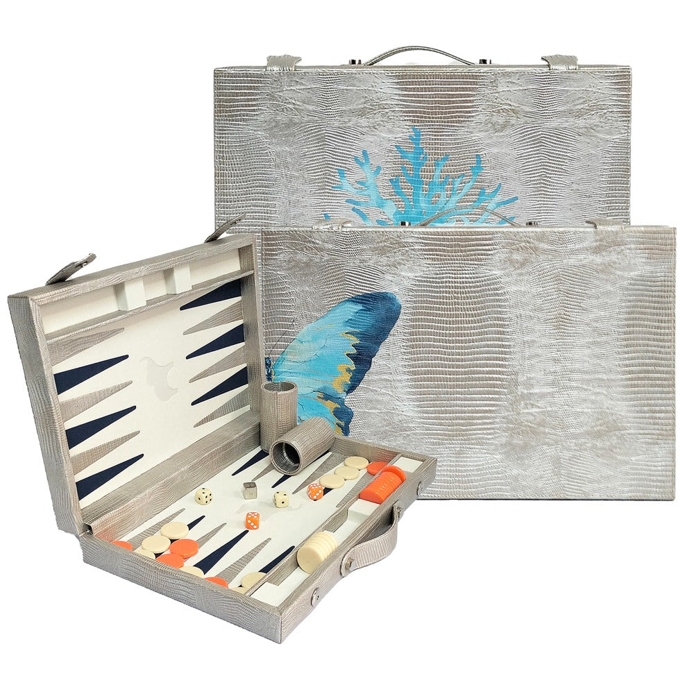 BACKGAMMON GRANDE TEJUS PLATA BEIGE