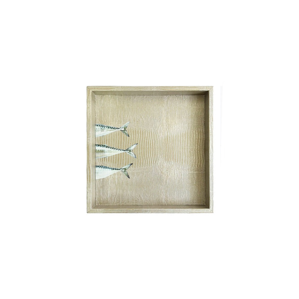 CHAROLA CUADRADA TEJUS PLATA BEIGE