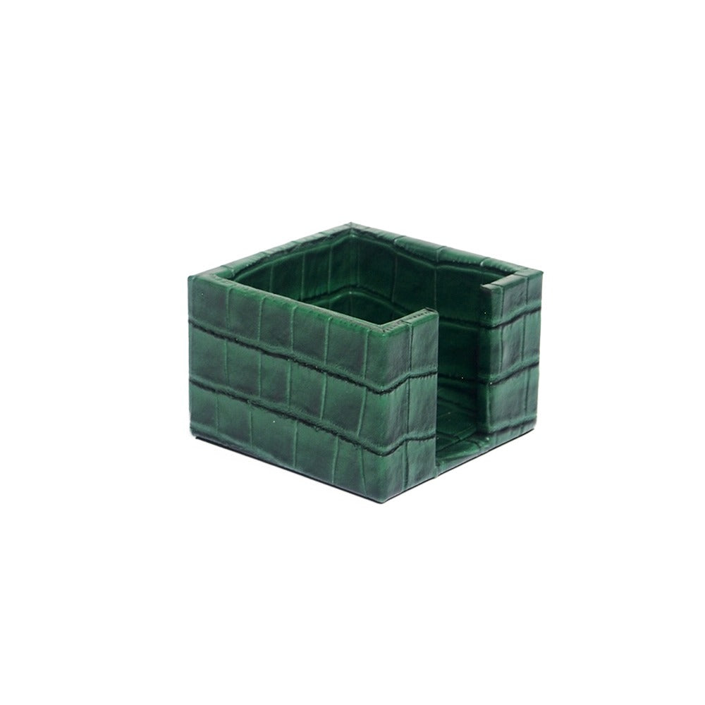 PORTA POST IT PIEL ESFUMADO VERDE EDEN LISO