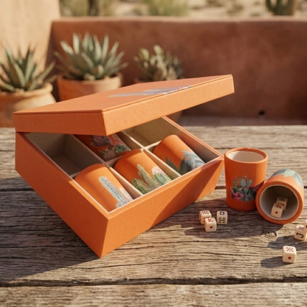 SET CUBILETES FORRO NARANJA