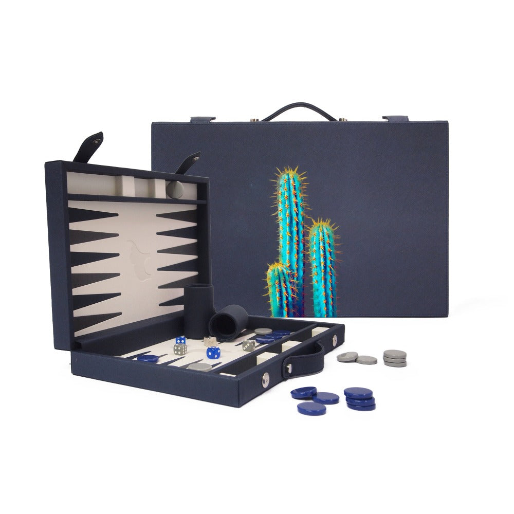 BACKGAMMON MEDIANO FORRO AZUL NOCHE