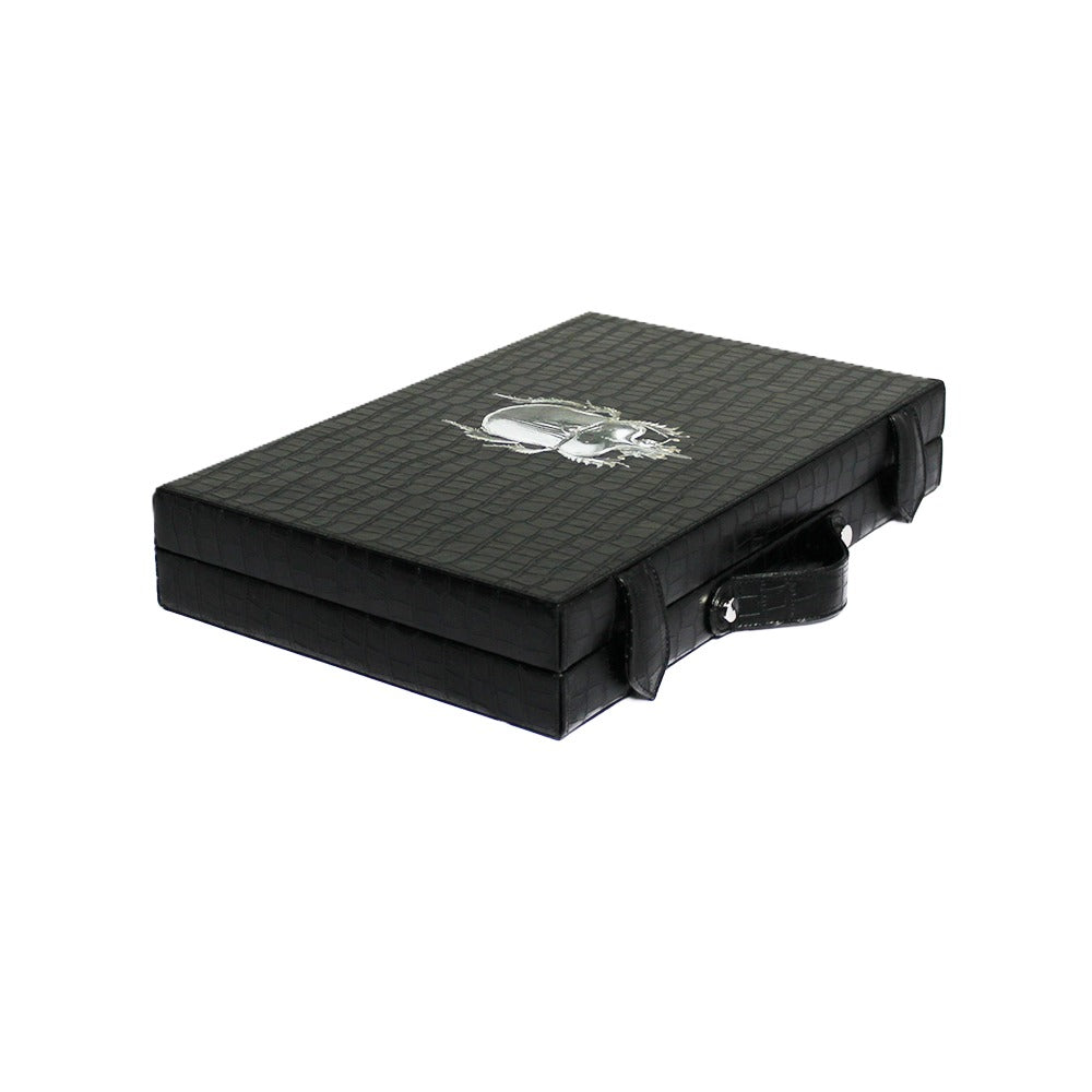 BACKGAMMON MEDIANO CROCO NEGRO