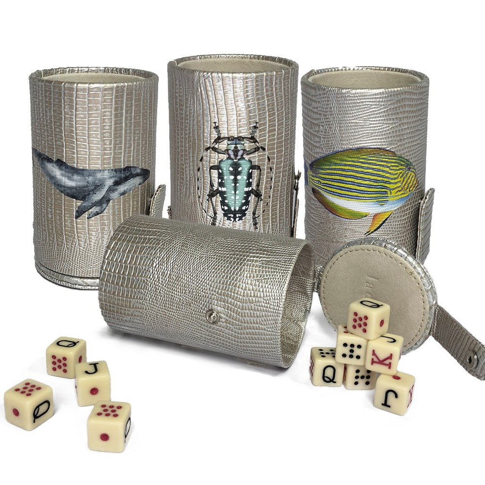 CUBILETE CON TAPA TEJUS PLATA BEIGE