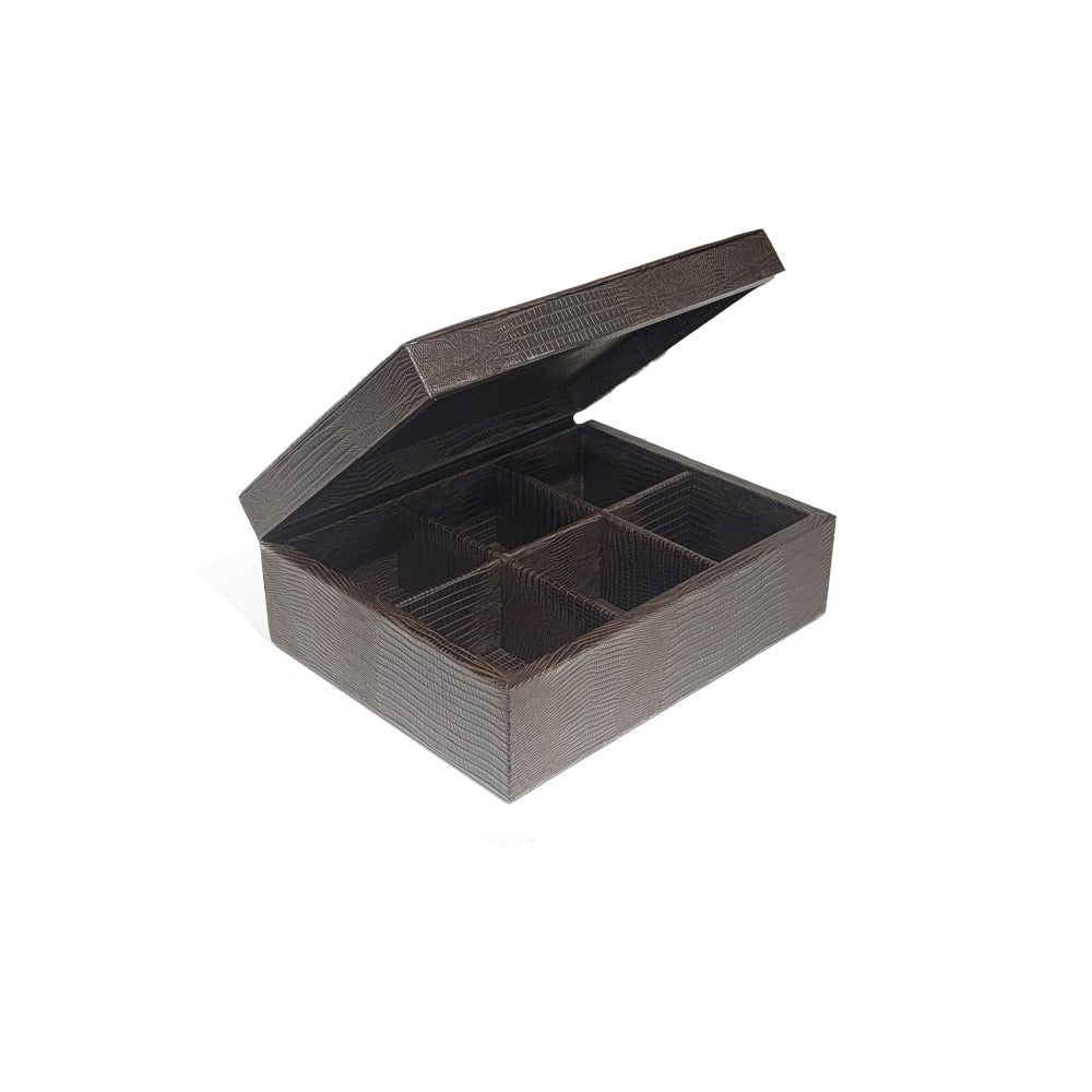 CAJA DE TE 6 TABACO ARMADILLO HOJAS DE OTOÑO