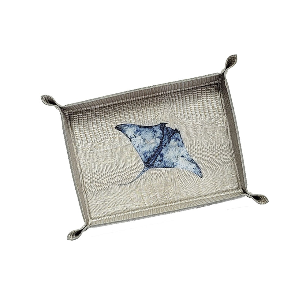 VACIA BOLSILLOS GRANDE TEJUS PLATA BEIGE